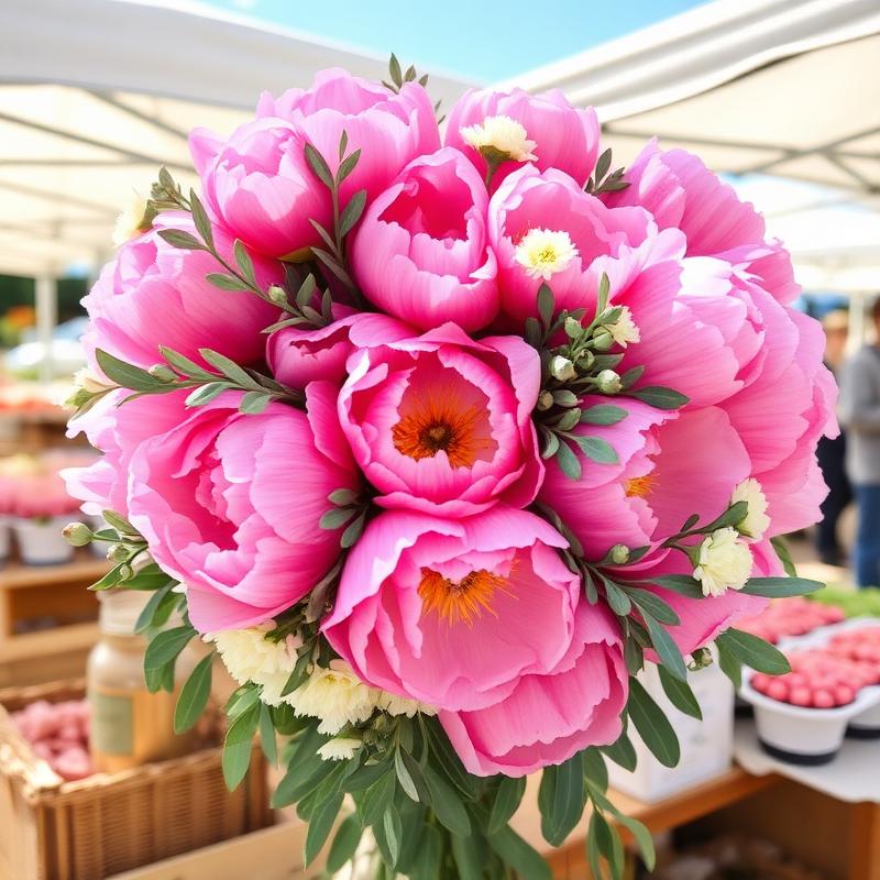 Lush pink peony bouquet